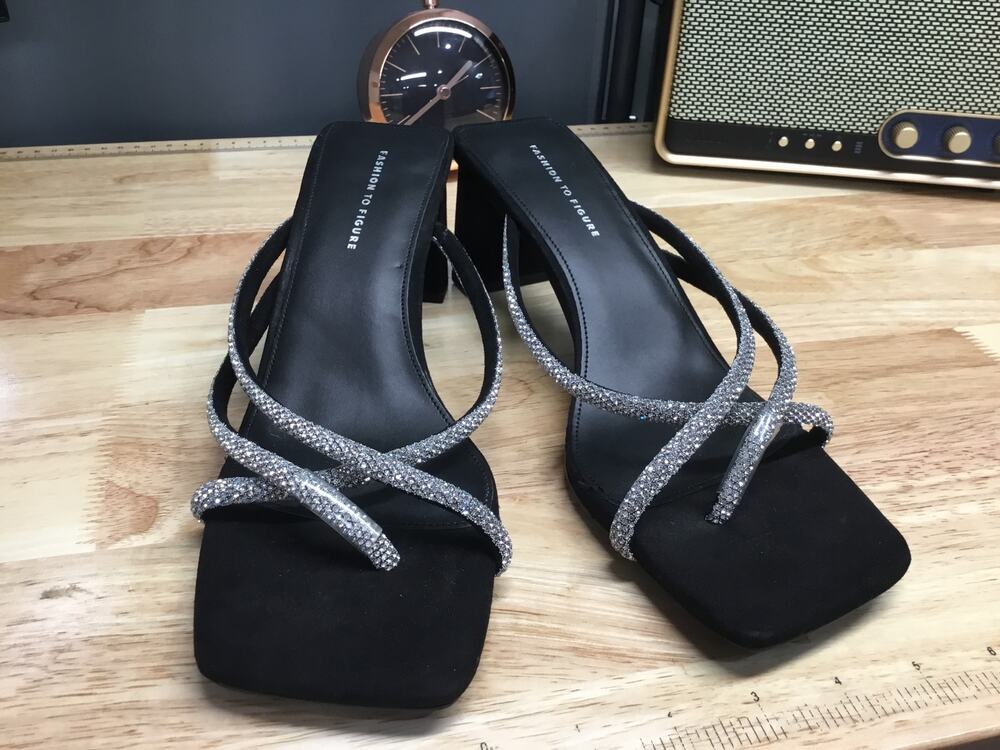 Fashion to Figure Nikita Wide Width Women's 10 W Silver Slip-On Dress Sandals